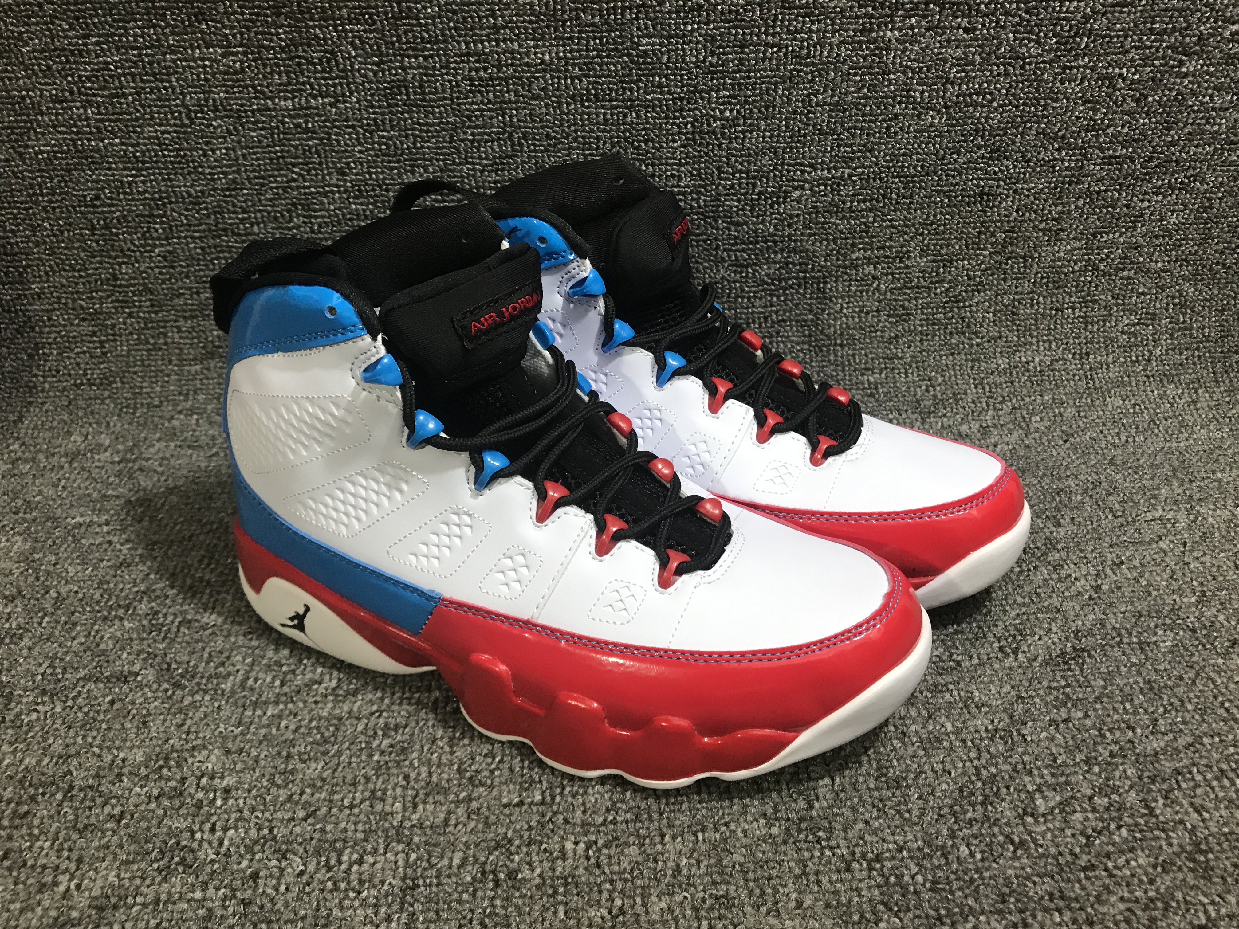 2020 Air Jordan 9 Retro White Black Red Blue Shoes